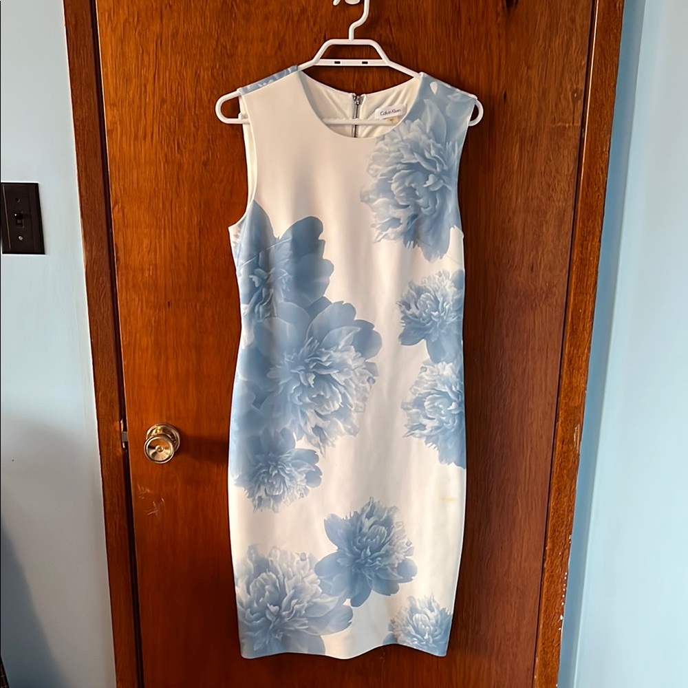 Calvin Klein Blue Floral Sleeveless Dress